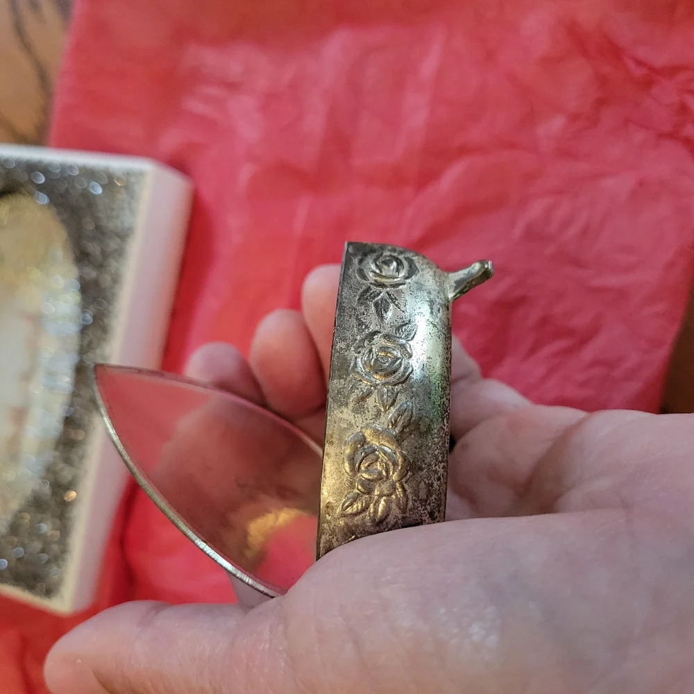 Vintage Indiana Heart Shaped Jewelry Box ~ Silvertone ~ 1960s ~